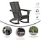 Flash Furniture Gray Adirondack Rocking Chairs with Cupholder, 2PK 2-LE-HMP-1045-31-GY-GG - alternate 2